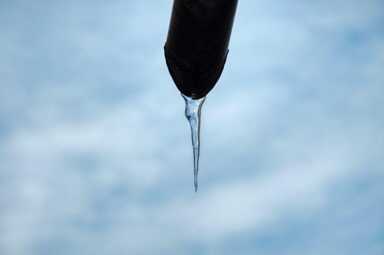 icicle, frozen, gutter, cold, winter